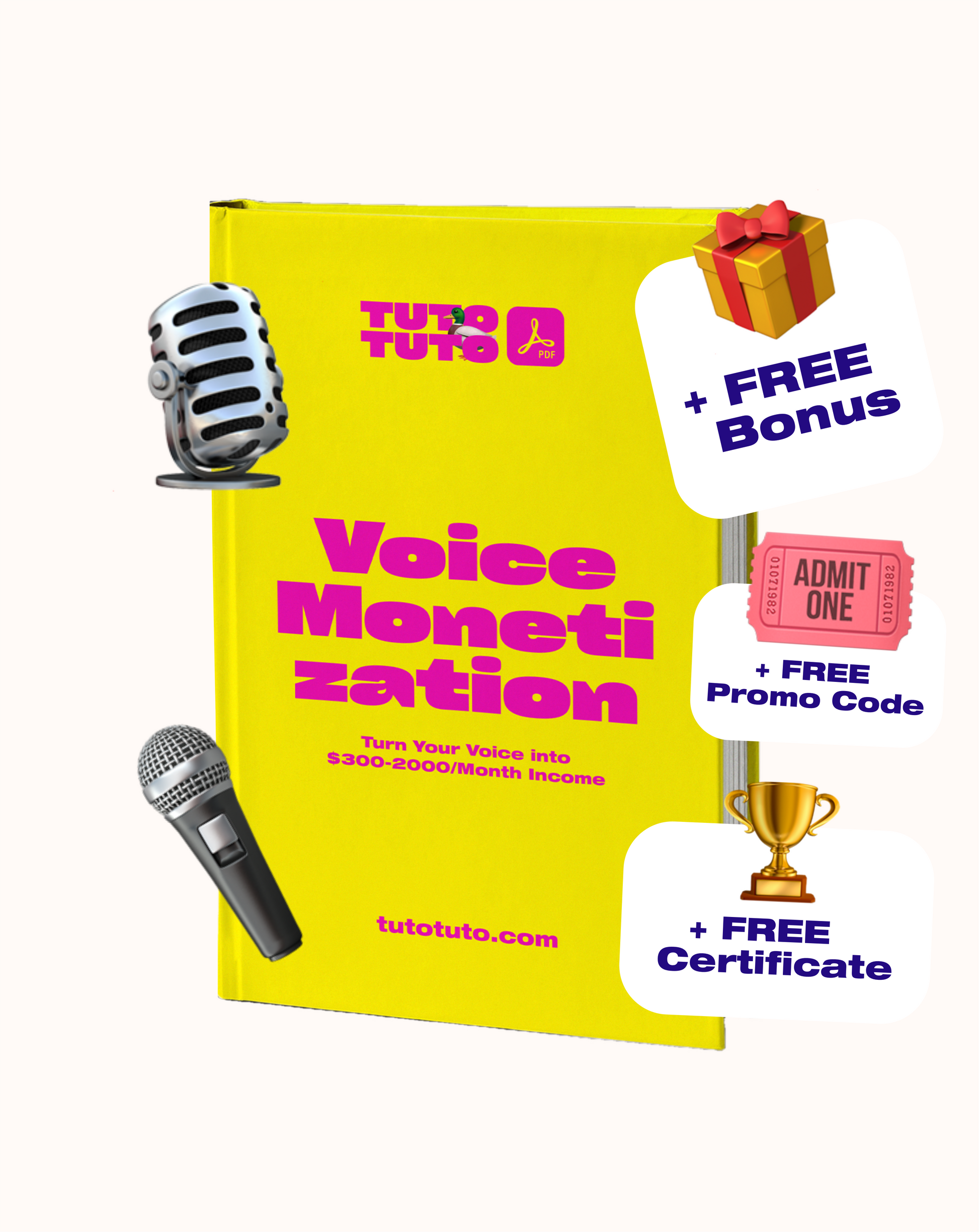 Voice Monetization Mastery: Complete Step-by-Step Guide to Turn Your Voice into $300-2000/Month Income - PDF Guide
